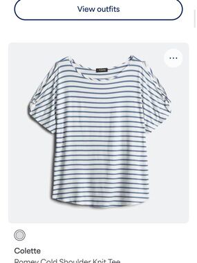 Colette White Navy Striped Short Sleeve Tee